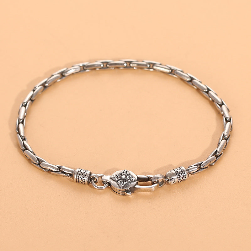 Pulseira masculina banhado a prata